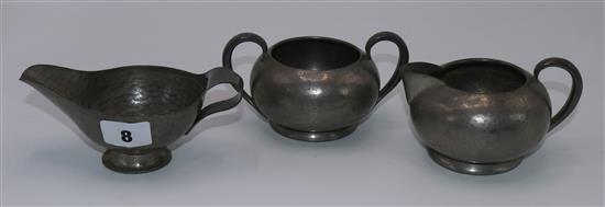 Liberty bowl, jug and sauceboat by J H G